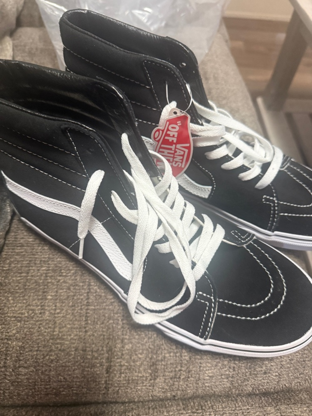 Vans Black and White Sk8-Hi High-Top Sneakers